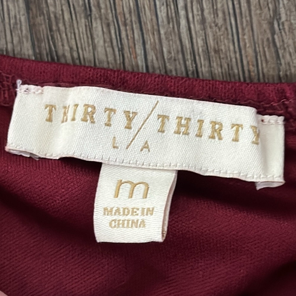 Thirty/Thirty Burgundy Butterfly Appliqué Mini Dress - Picture 7 of 10